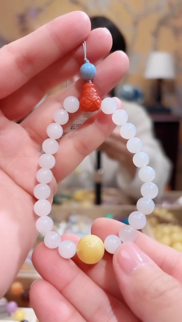 未镶嵌和田玉手机链白玉设计款