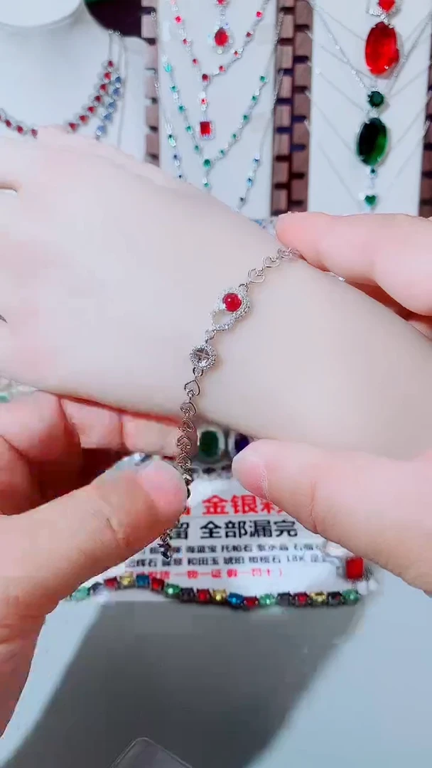 未镶嵌手链红宝石红宝石葫芦单颗手链