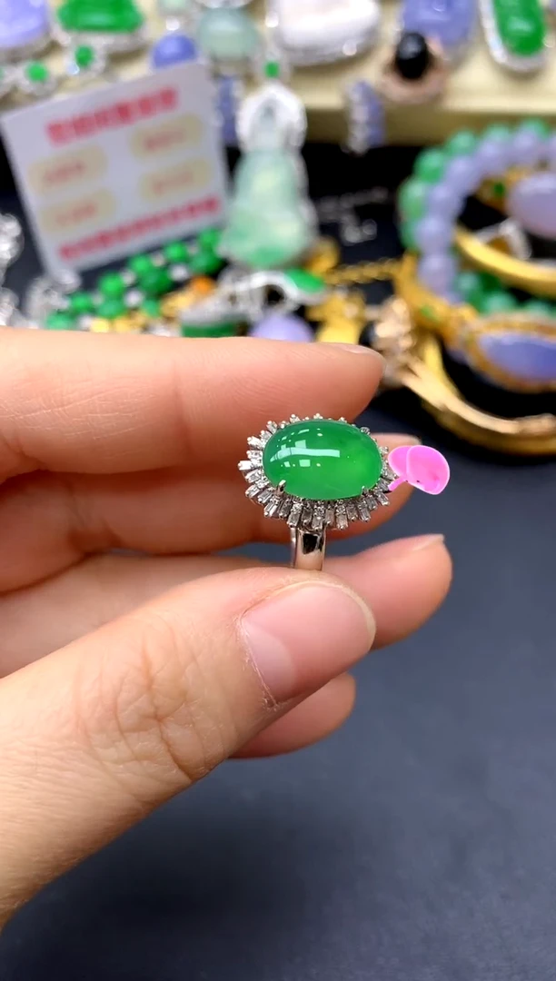 18K金镶嵌戒指翡翠229-中国好珍宝