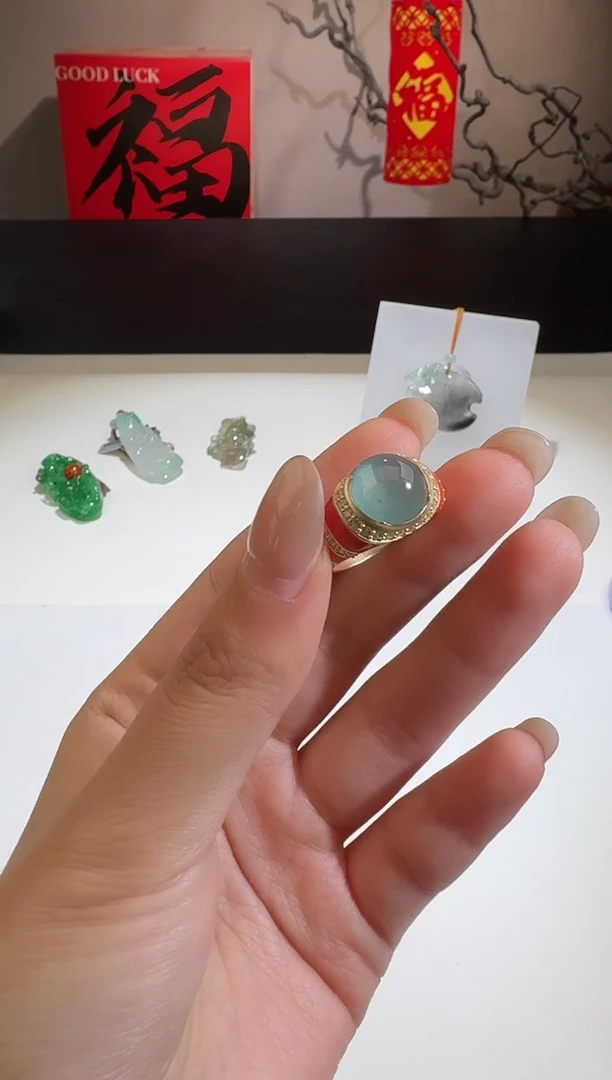 【闪购商品】翡翠戒指银S925镶嵌【鑫鑫】