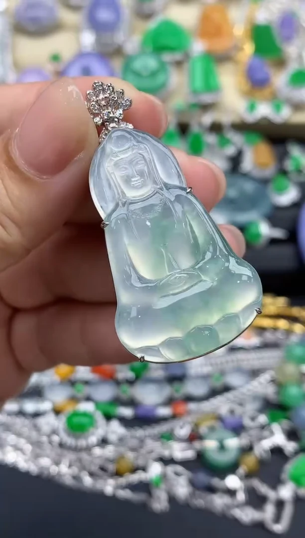 翡翠18K金镶嵌颈饰595-春日珠宝