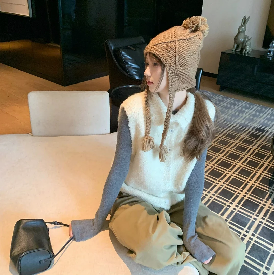 M3507 「燕麦奶泡」质感圈圈毛可立领软糯百搭针织马甲