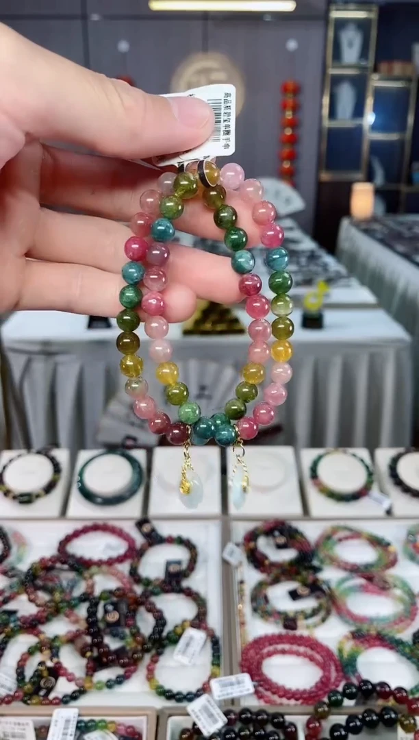 未镶嵌老矿碧玺单圈手串7mm+碧玺xion多样性发一条