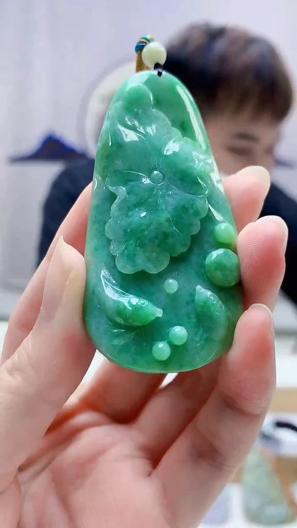 未镶嵌定制翡翠4868zm-毛货挂件17和和美美