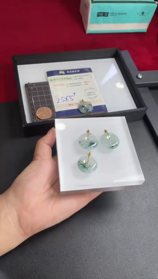 【闪购商品】翡翠挂件18K金镶嵌平安扣FL21配绳/多样性发其一CP