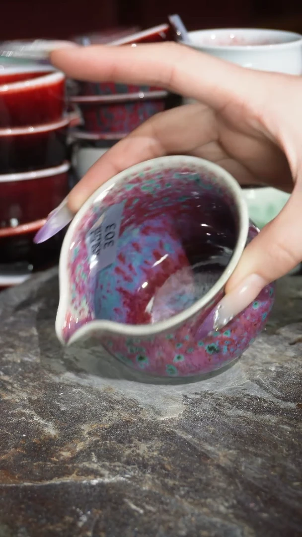 摆件陶精品窑变钧瓷茶器