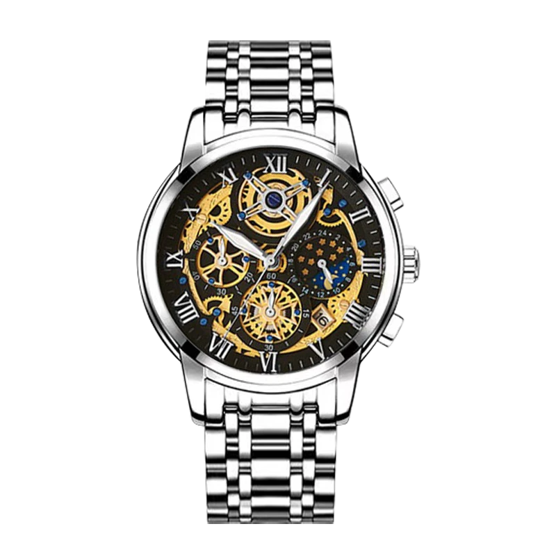 AOUKE/奥刻旋风系列钢带时尚百搭男士石英腕表kk057