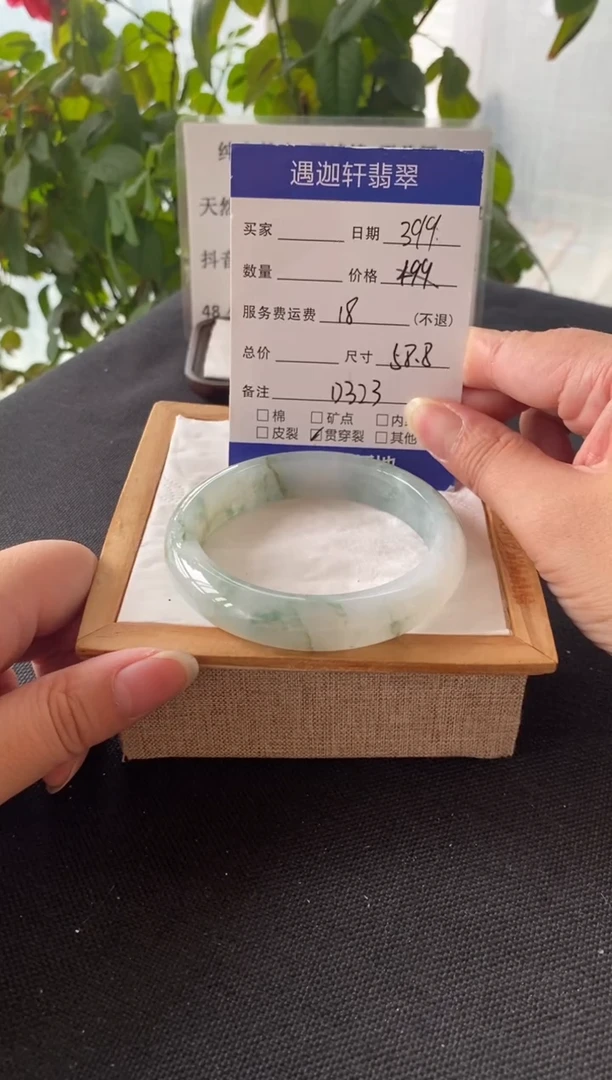 未镶嵌手镯翡翠58.8圈口 D323编码