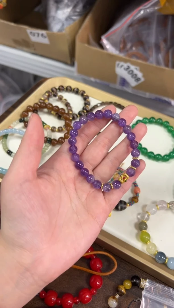 水晶手链未镶嵌紫水晶配件款手串[3538]