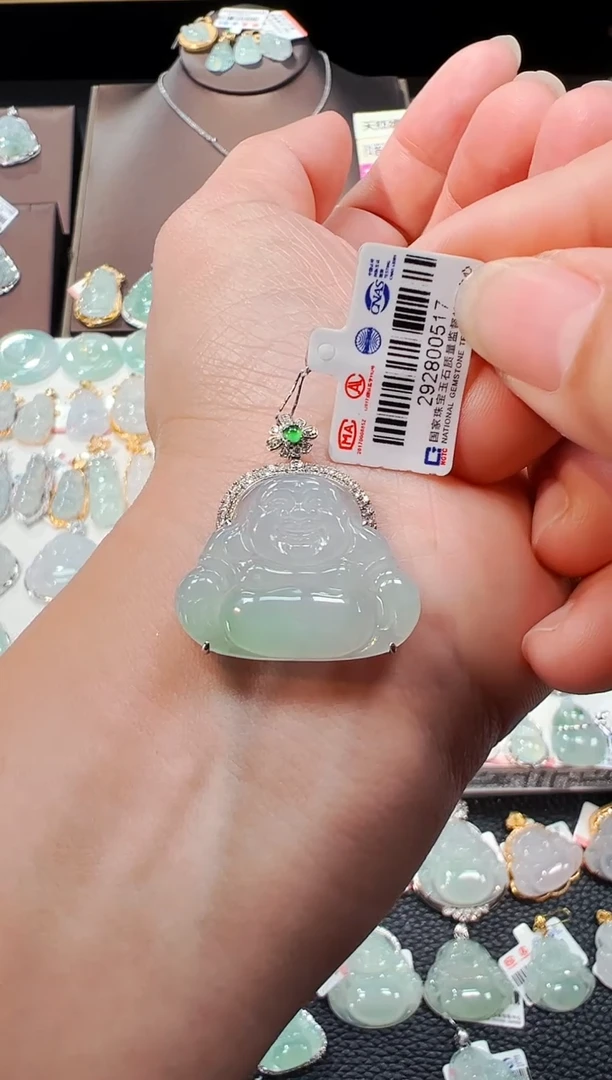 【闪购商品】翡翠吊坠(不含链)18K金镶嵌佛公吊坠517