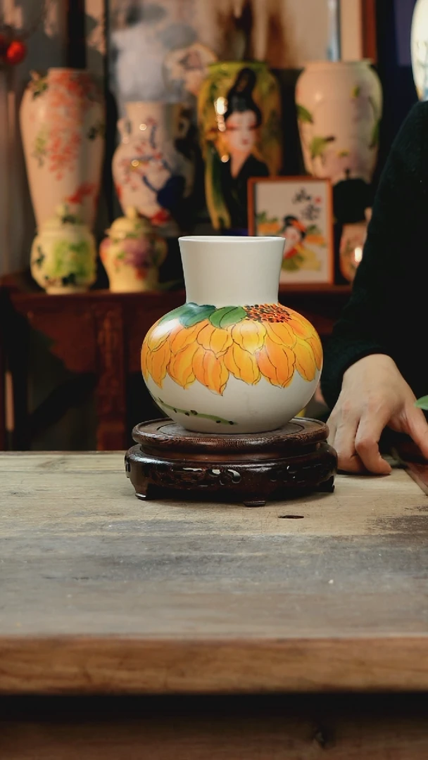 【闪购商品】瓷片景德镇纯手工釉下彩精品花瓶