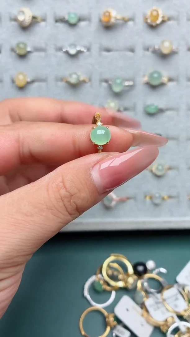 银S925镶嵌戒指翡翠.