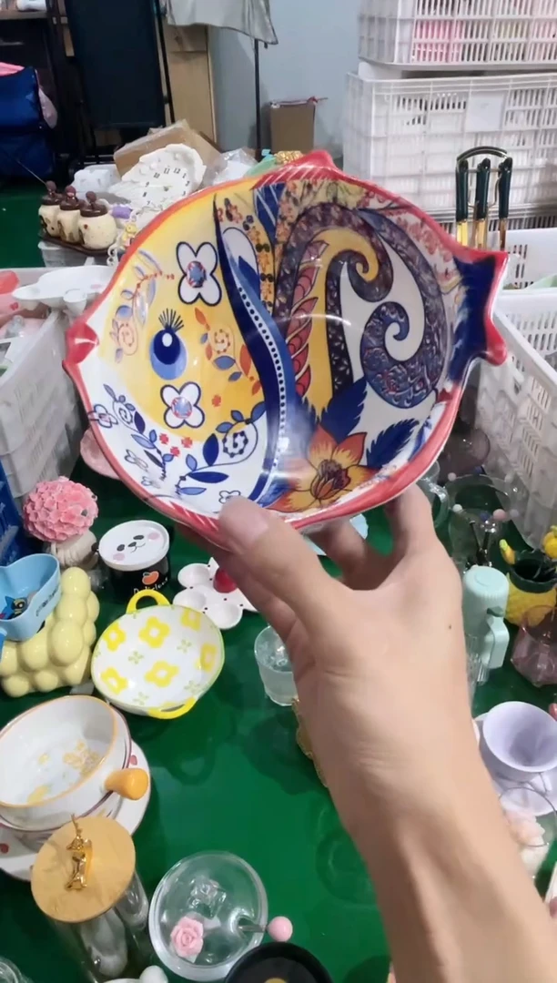 瓷片手绘大汤碗 福利款，质量好，数量不多，拼手速