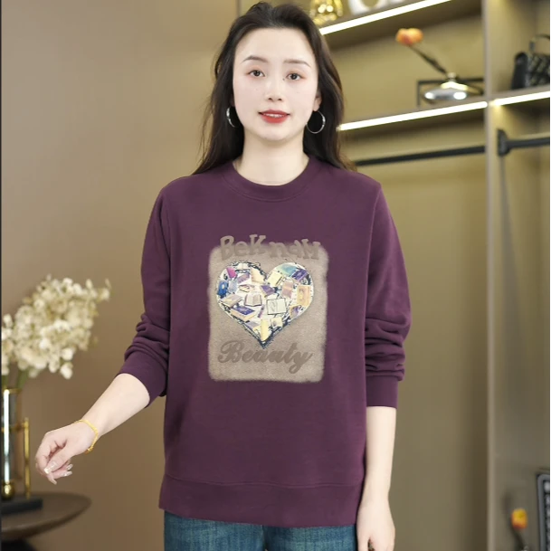 【正品开叉爱心】精品高支棉  正肩 衣长60-64  宽松遮肚子显瘦卫衣