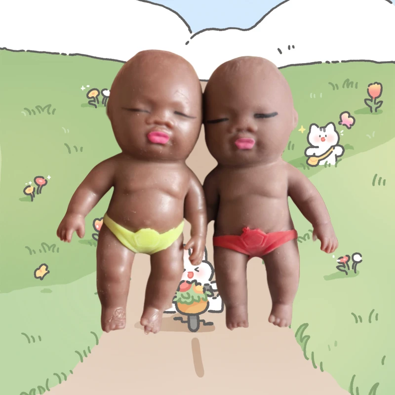 无聊解压玩具捏捏乐揉捏黑人娃娃黑办公室黑色乐拉拉学生可爱娃娃