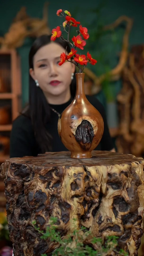 枣木雷击枣木富贵瓶