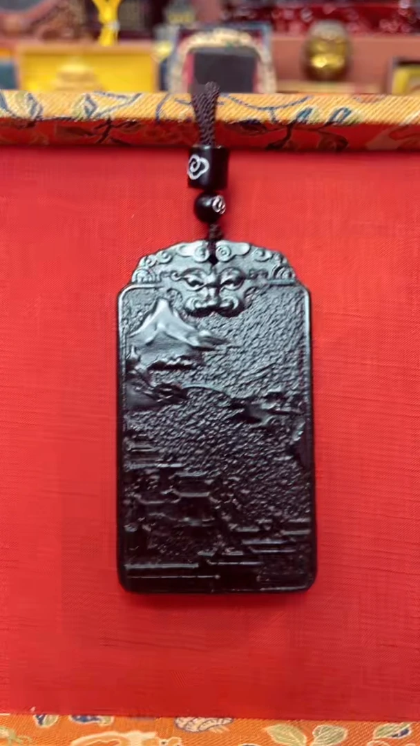 和田玉（青玉）未镶嵌吊坠山水牌