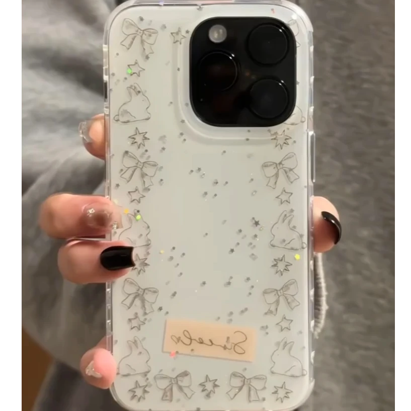 蝴蝶结兔子适用苹果16promax小米15iphone14plus华为IMD手机壳SS