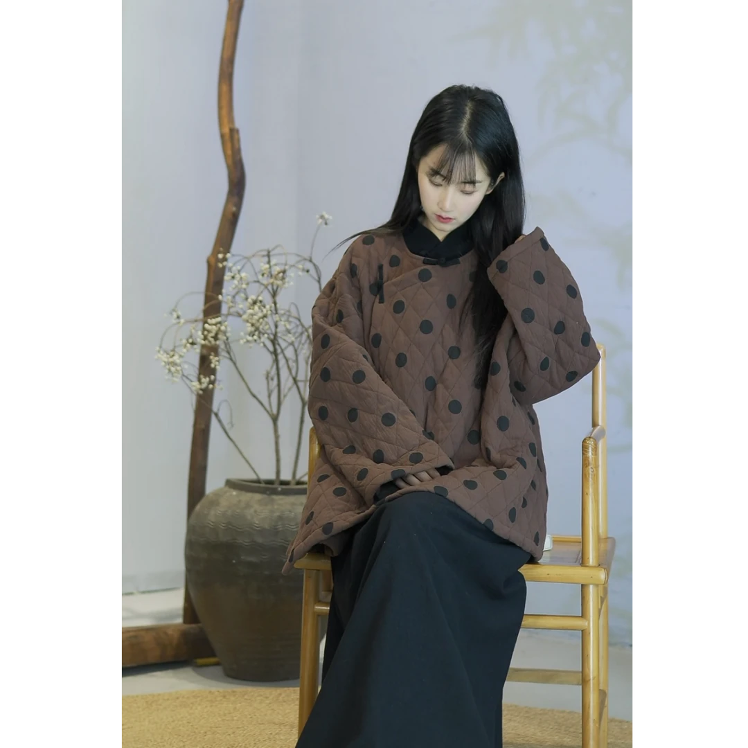 【波点棉服】复古文艺肌理感波点棉衣