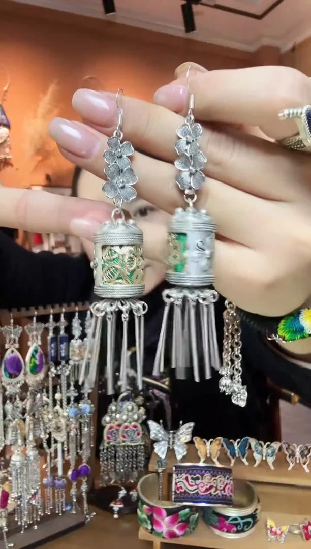 刺绣纯手工民族风耳环