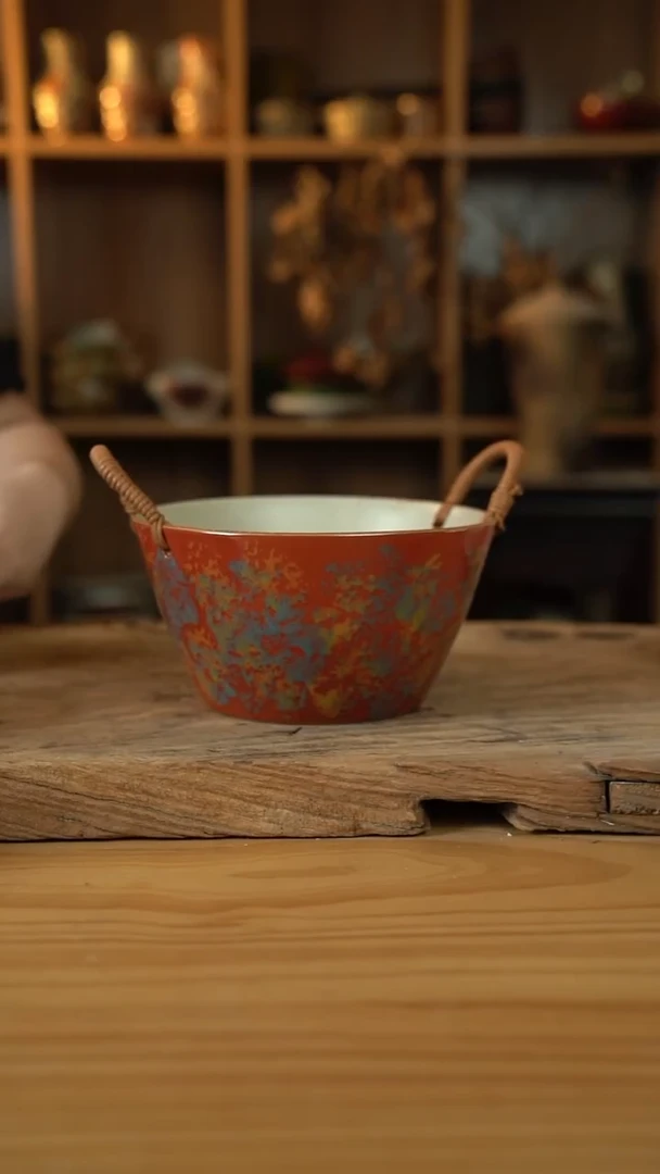 敦煌点彩系列的8英寸麻绳桶1个