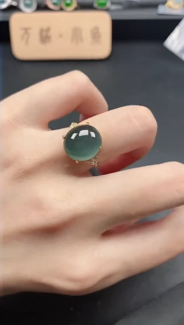 翡翠戒指银S925镶嵌51511
