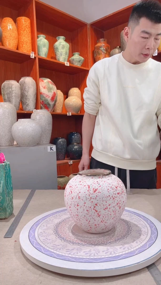 【闪购商品】瓶陶瓷花瓶 无花 微瑕 樱花粉 小号