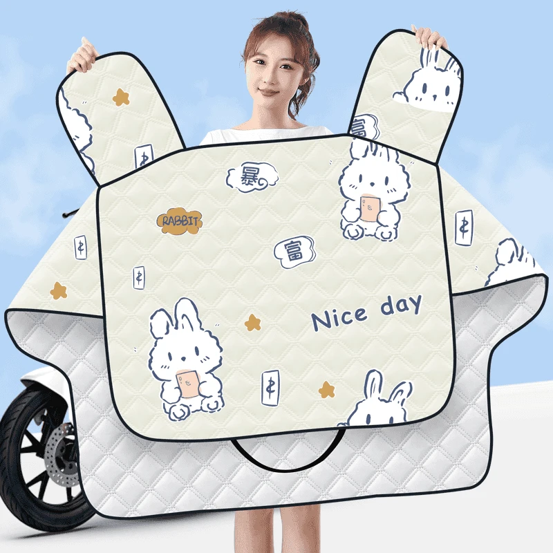 电动车挡风被夏季防晒防水遮阳防风夏天通用薄款防晒座套新款2