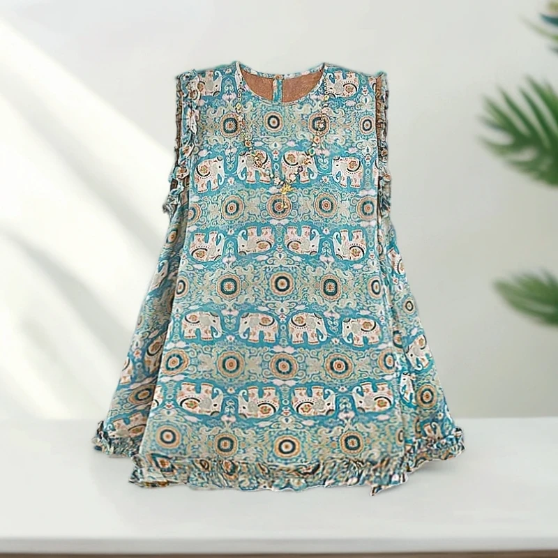 『五福如意珠』夏季款时尚气质吉象如意金链连衣裙