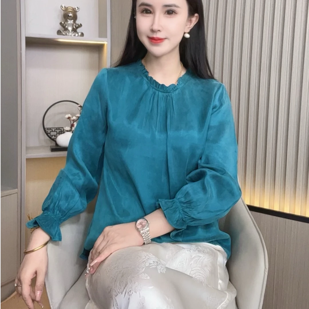 【青禾】中式改良设计师百搭老料砂洗气质显瘦小衫