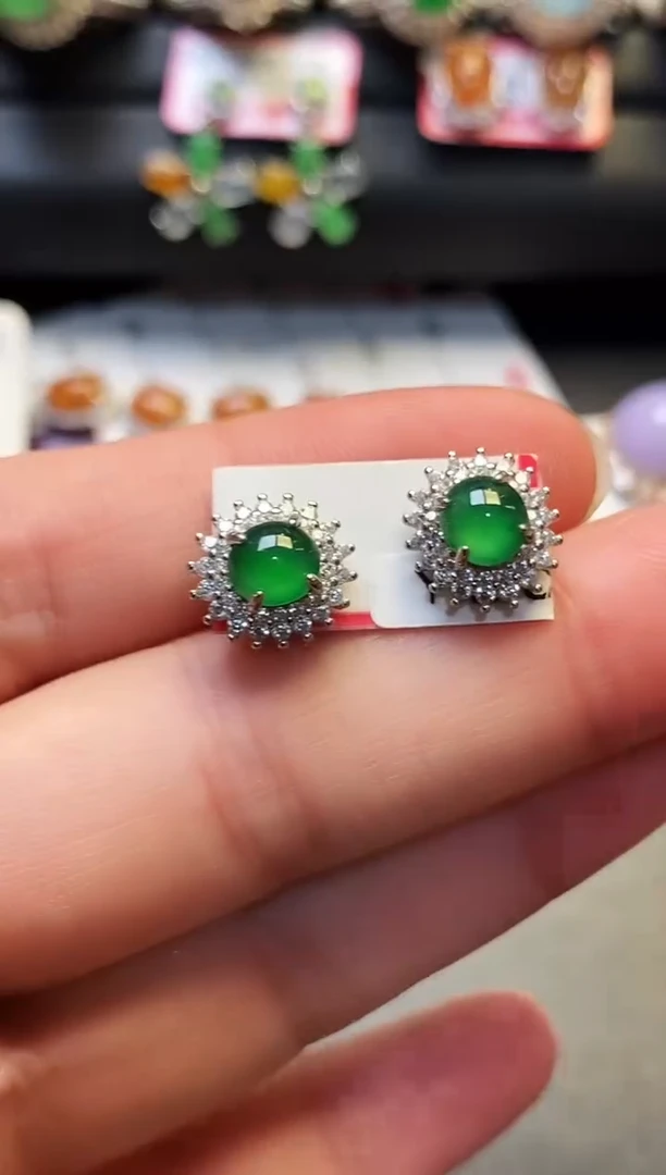 银S925镶嵌戒指翡翠天然