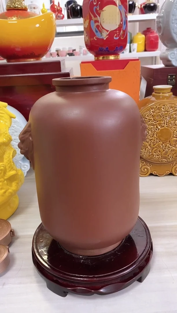 泥满堂陶瓷10斤紫砂双虎微瑕不支持退换