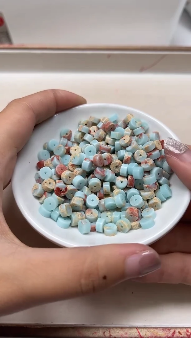 玛瑙/玉髓散珠未镶嵌B734寿山 石3*6mm50颗9.9元