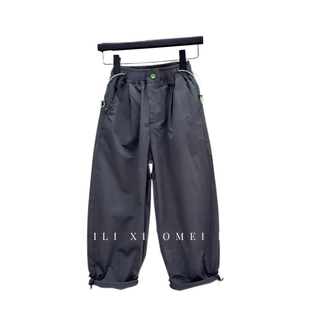 2025新款男童夏季休闲裤速干工装百搭宽松弯刀裤洋气