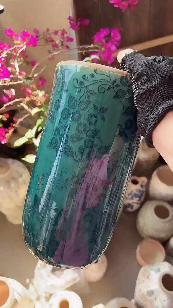 【闪购商品】陶瓷花盆高26.5cm内口13cm