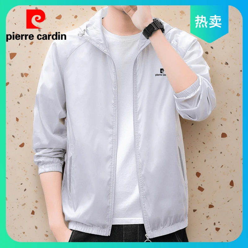 皮尔卡丹透气防晒服冰丝外套夏季户外运动轻薄防晒衣钓鱼男皮肤衣