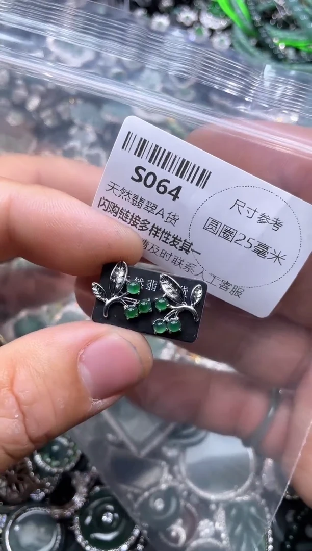 【闪购商品】翡翠颈饰未镶嵌S064耳钉