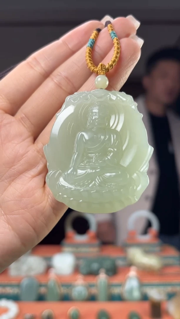 颈饰未镶嵌和田玉佩佩羊 猴