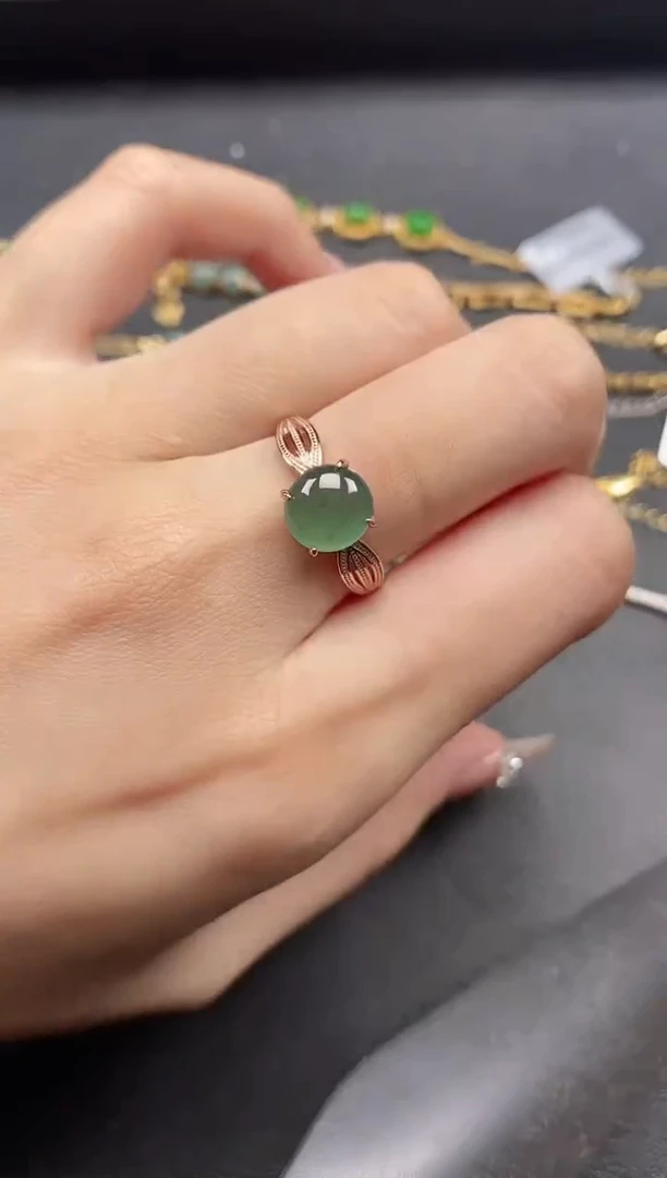 银S925镶嵌戒指翡翠51151