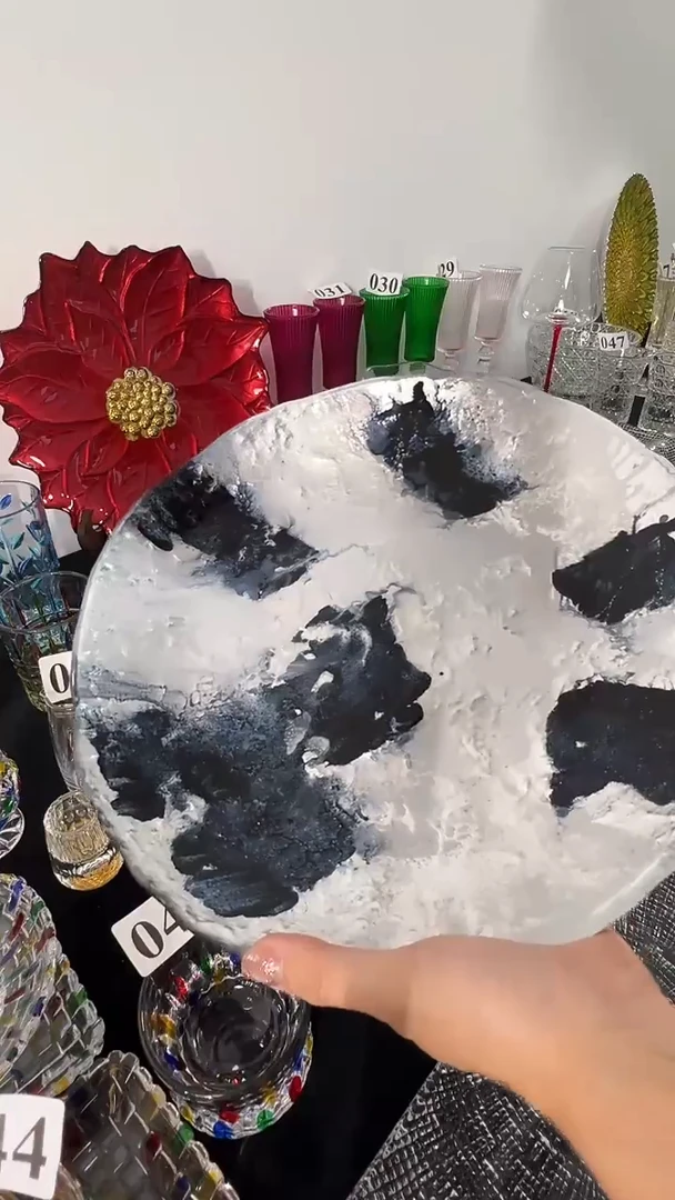 玻璃水晶玻璃外贸水果盘晕染