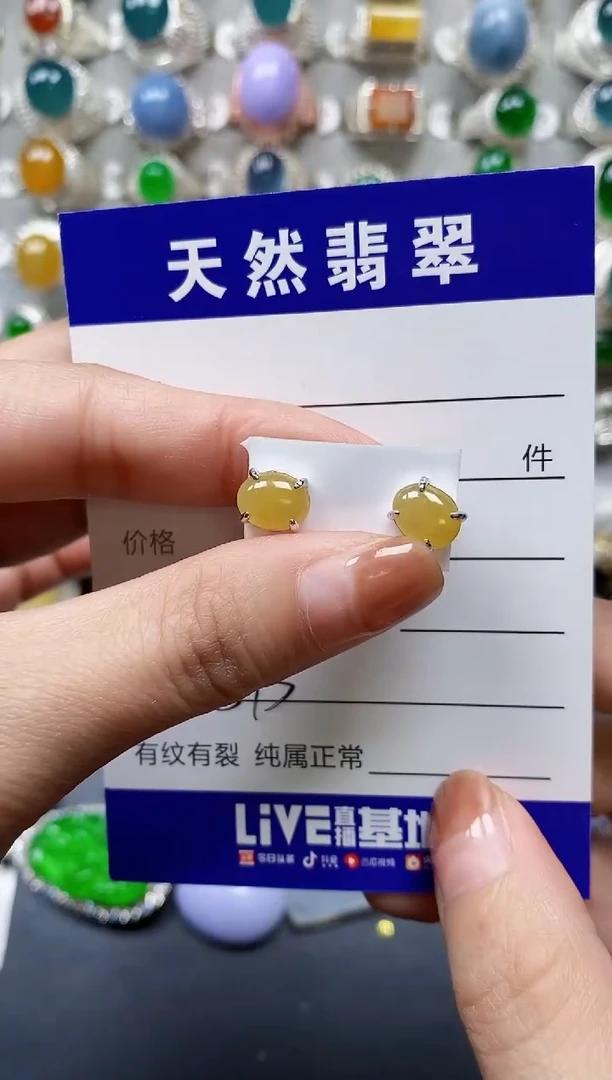 【闪购商品】翡翠耳饰银S925镶嵌0593