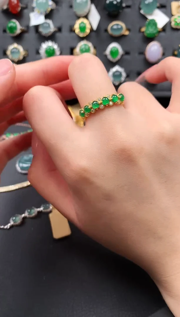 【闪购商品】翡翠戒指银S925镶嵌35151