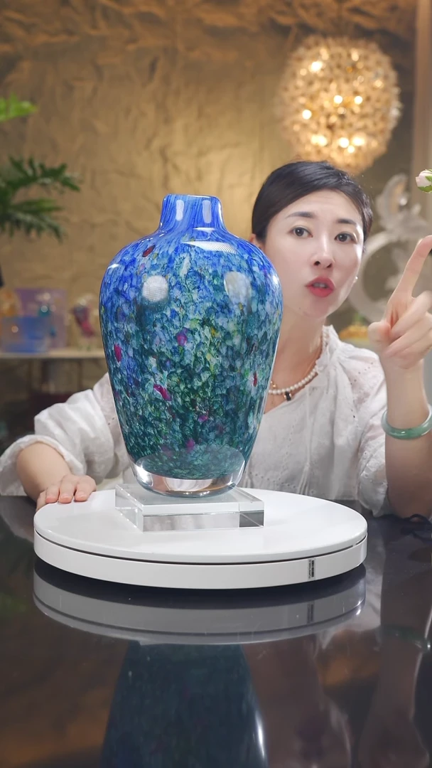 陶瓷莫奈细口花瓶大