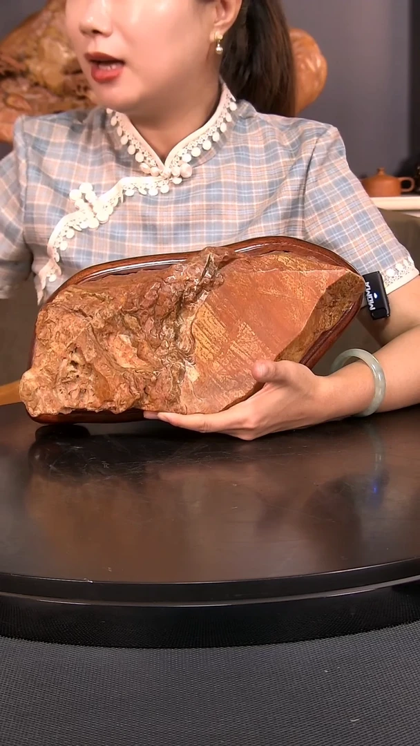 非遗青州黑山老坑精品红丝砚