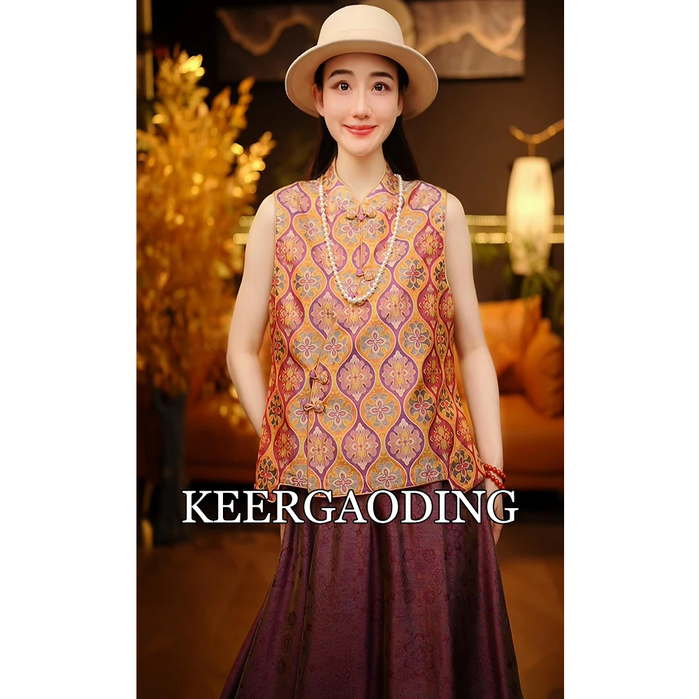 【蜀锦高定】非遗蜀锦高端新中式国风设计师款桑蚕丝马甲3-J6592