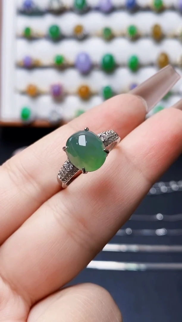 银S925镶嵌戒指翡翠5385