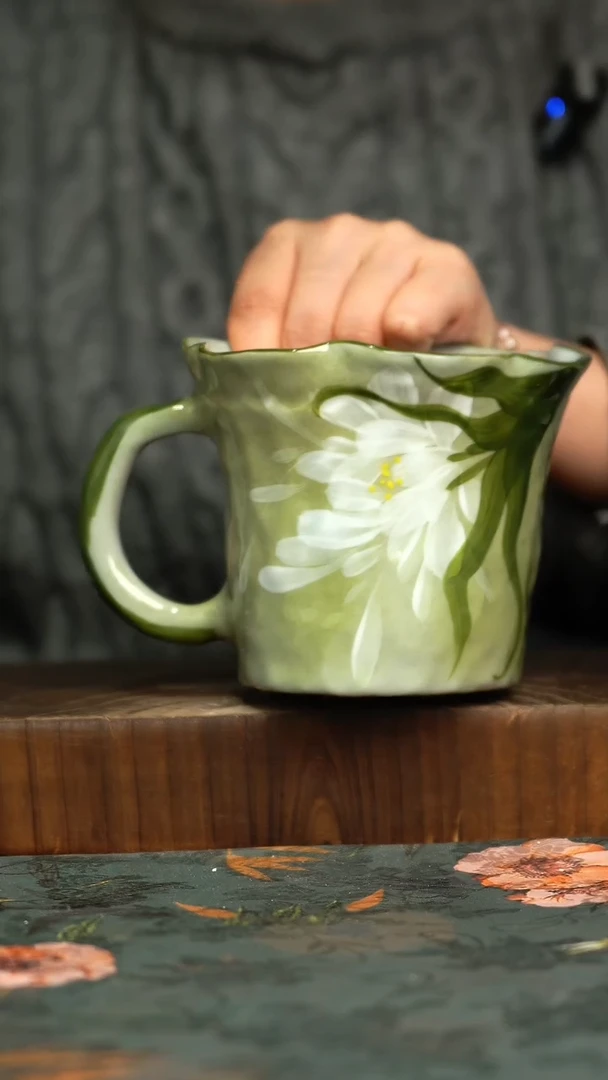 杯釉下彩手工手绘同款陶器