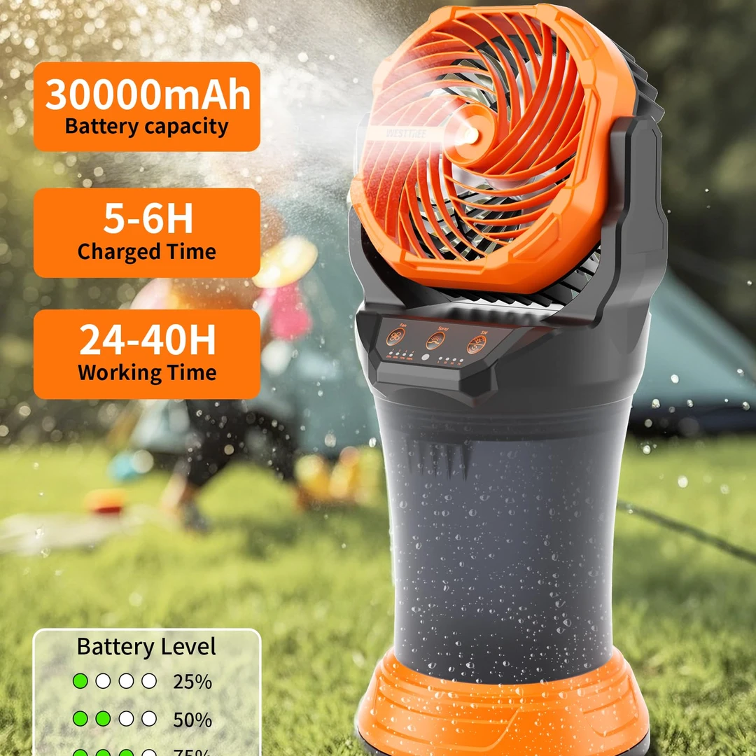 野营极光X65喷雾化长续航摇头遥控户外大力神杯露营场地钓鱼降温