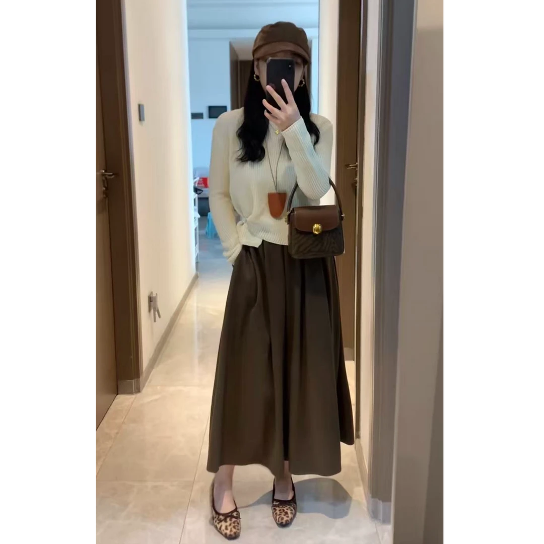 【乐喜专属】2025秋款毛呢半身裙女大码高腰显瘦梨形身材气质时尚