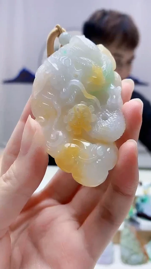 未镶嵌定制翡翠4868zm-毛货挂件6龙牌